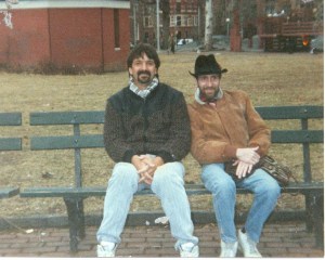 with my brother Robert Adsit in Washington Square New York City months before he died of AIDS in 1991
