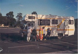 Sacha and Leigh at Jim Morrison’s grave Pere-Lachaise Cemetery Paris 1992