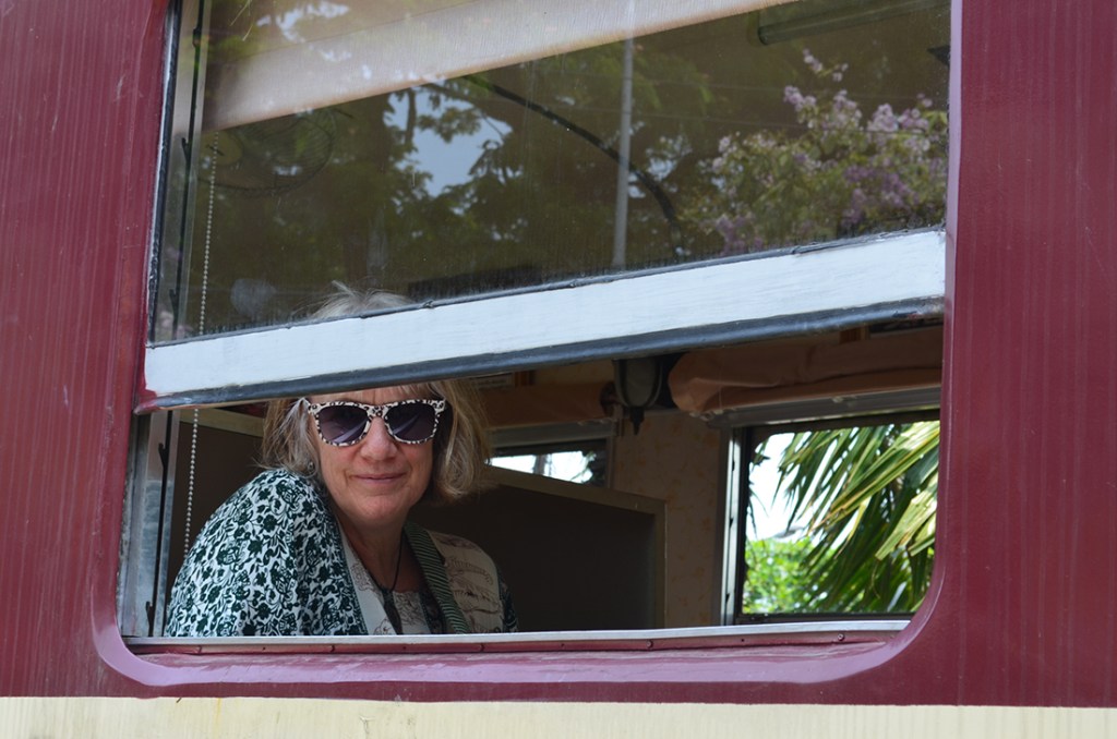 Narda on train to Hua Hin