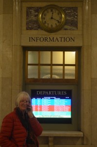 Information girl at Grand Central Station New York CIty
