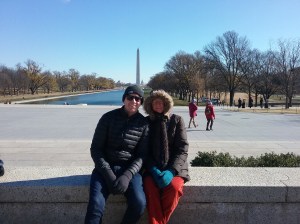 Chris and Narda in front of Lincoln Memorial