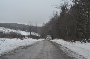 our GPS hates us and took us off onto this icy road to nowhere