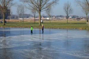 skating in front of our house here in Woerden