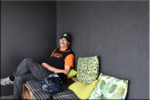 me on couch at tthrift shop after shopping for presents for our loved ones