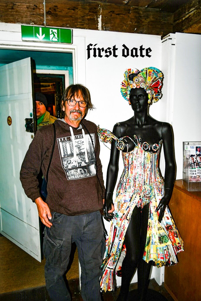 first date - feeling a bit shy (especially since my wife is taking the photo)