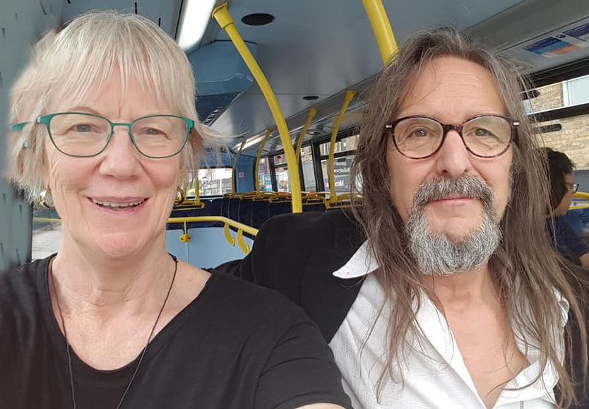 Random big-Red bus rides - hanging in front on the top level