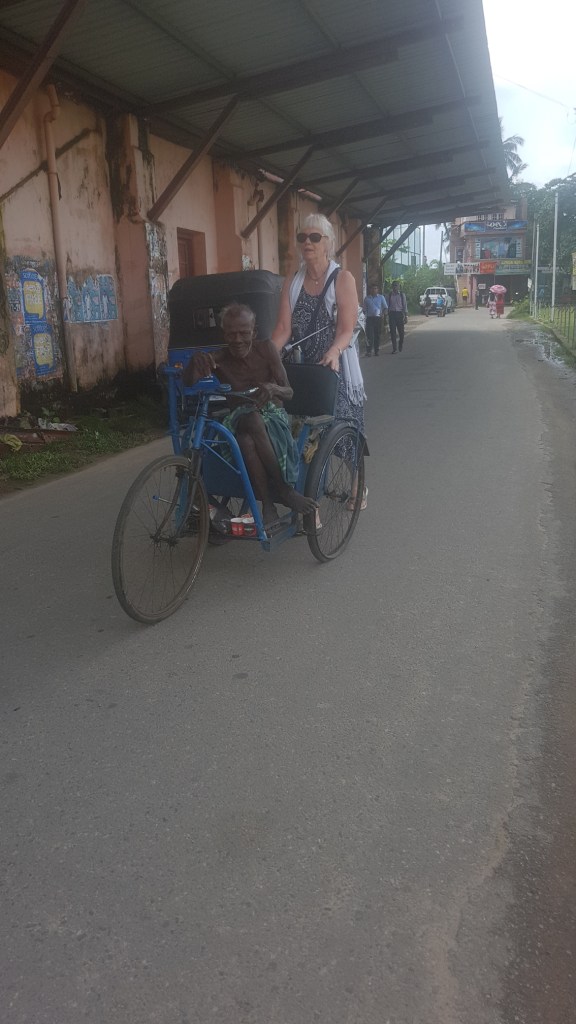 this man said he did not want money - just to be pushed to the bike repair shop nearby - so Narda pushed him there then he complained though we didn't know what... as he omitted saying what he wanted in English