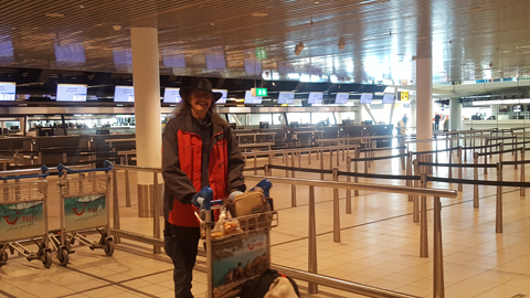 Schiphol, Amsterdam airport rush hour during covid-19