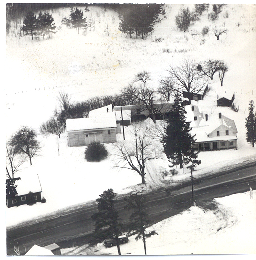 my brother Robert and me standing on the rooftop of the barn - waving to you