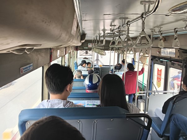 riding bus #20 into city centre - about an hour with the staggering price of 24-cents USD