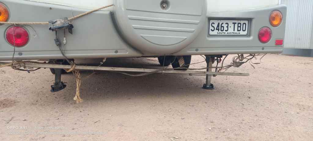 side and back of caravan that street pole leapt out and smote us with