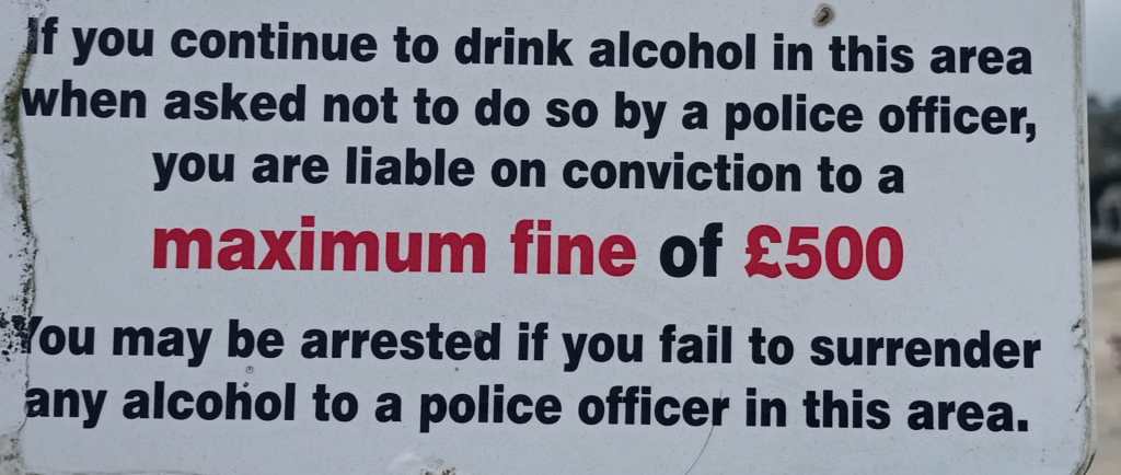 give your booze to the local policeman-policewoman/policeperson/unknownperson