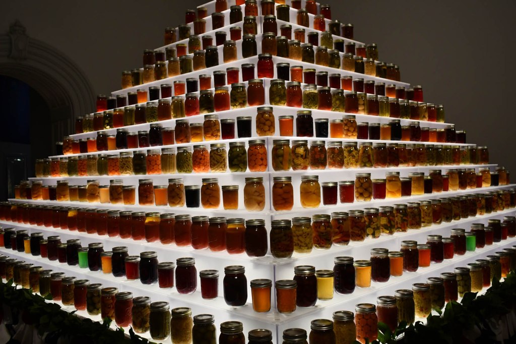 700 glass jars of preserved fruits and vegetables by canning superstar Rod Zeitler