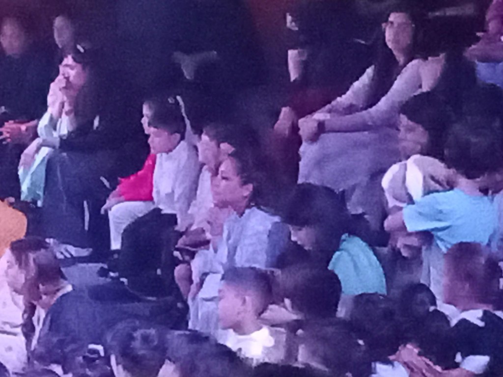 Sofie sitting there in the middle watching her class